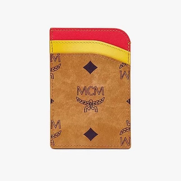 🦜MCM🦜Park N/S Zoo Parrot Card Case in Visetos Leather Mix - Picture 3 of 13